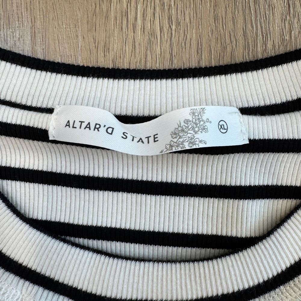 Altar'd State Striped Ribbed Cropped Tank Top Size XL Y2K 90s Grunge Retro NWT - Picture 3 of 9